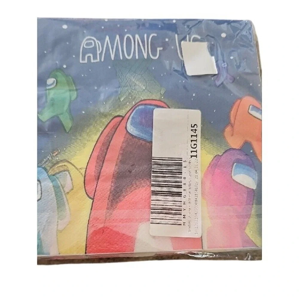 Among Us Party Supplies Set 10 Plates 20 Napkins Triangle Banner Gamer Birthday
